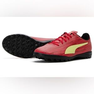 New Puma Rapido III TT Jr Red Yellow Turf Soccer Shoes Size Kids 6 Womens 7